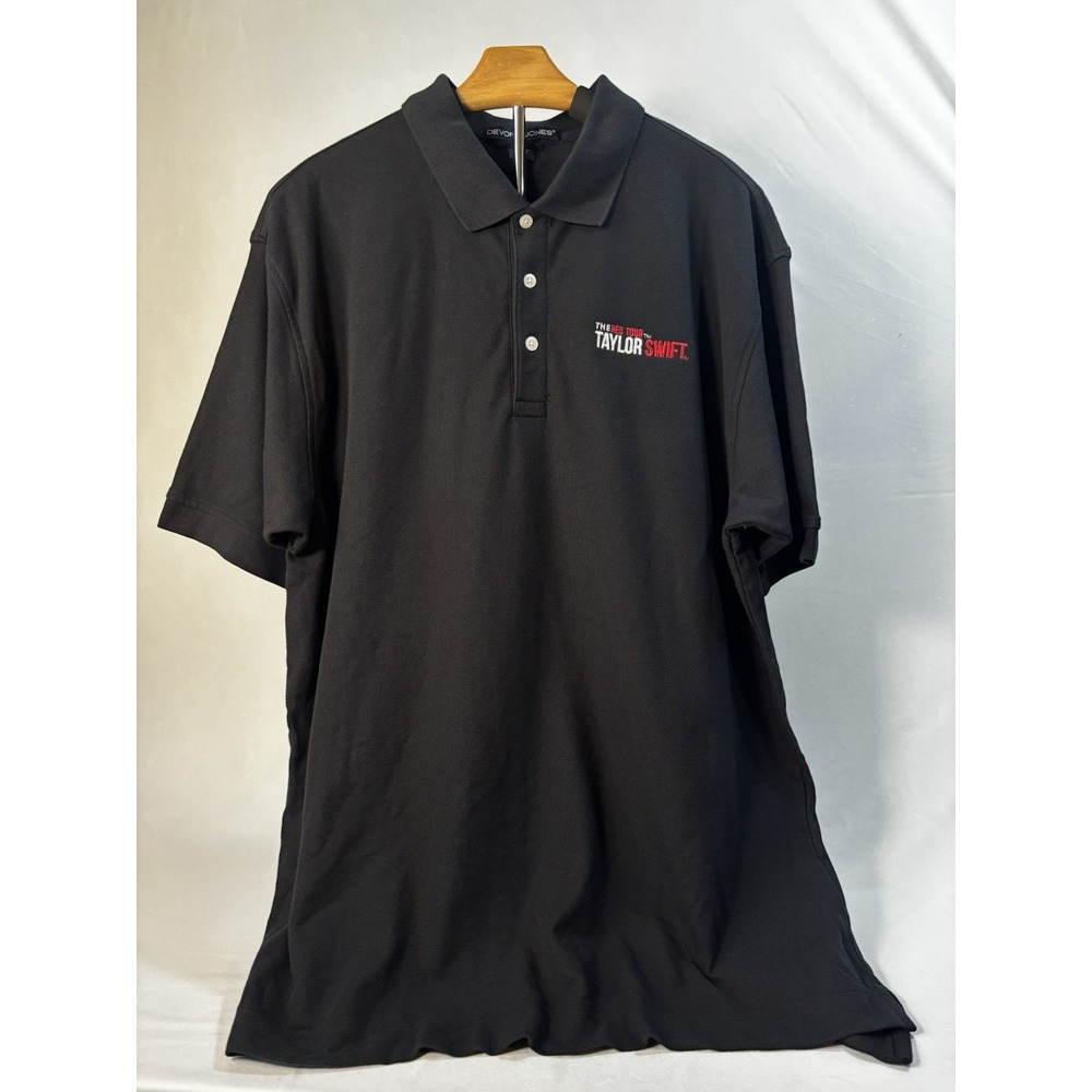 Taylor Swift Red Tour 2013 Polo Mens L Black Embroidered Crew Shirt RARE NWT
